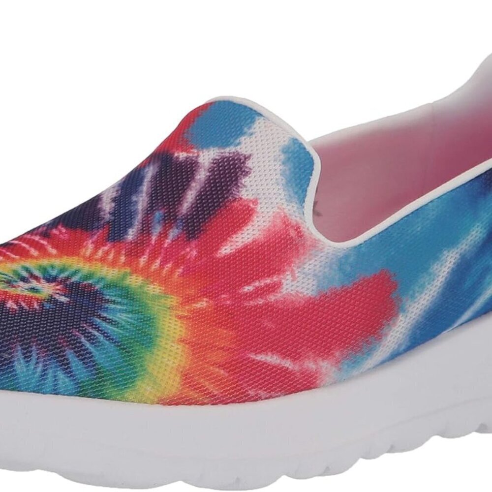 Women's Tie-dye Slip-on Walking Shoes Mesh Rubber Sole Size 9 Comfort